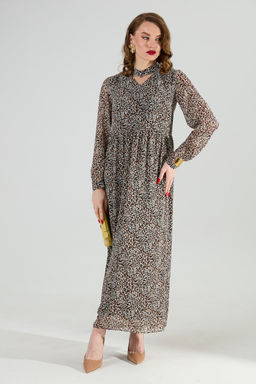 Платье NIKVA н801-8 коричневый мультиколор фото 4