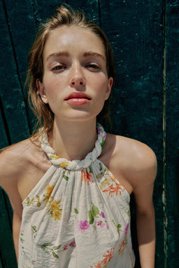 TOP HALTER ESTAMPADO FLORAL / Multicolor - Zara фото 4