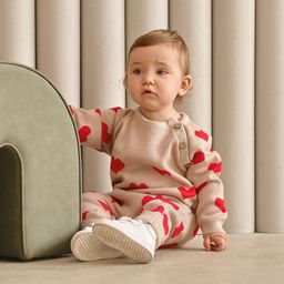 Комбинезон вязаный Крошка Я Сердечки, рост 68-74 см  фото 3