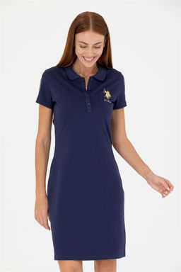 Женское темно-синее вязаное платье - U.s. polo assn фото 4