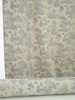 Хлопколен Туаль де Жуи - прованс цв.джинс (на суровом), ш.1.4м, лен-15%, хл-85%, 125гр/м.кв - Купава фото 2