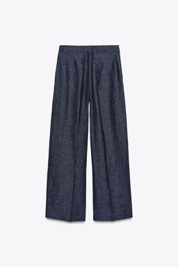 100% LINEN CROSS-WAIST TROUSERS - Zara фото 15