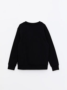 Bisiklet Yaka Bask?l? Uzun Kollu Erkek ?ocuk Sweatshirt - Waikiki фото 2