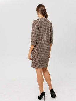 Платье женское П-176 (жаккард принт) Тёмно-серая ёлочка