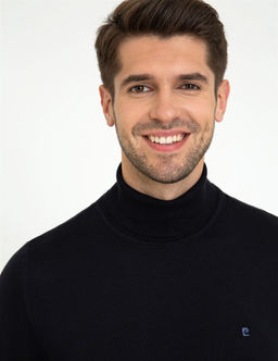Lacivert Slim Fit Bal_k__ Yaka Basic Triko Kazak - Pierre cardin фото 2