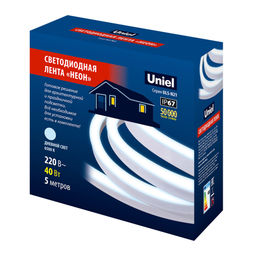 ULS-N21 5M/6500K/1.5M IP67 RRP40C00 Комплект светодиодной ленты 5 м. IP67. Дневной белый свет (6500K). Cетевой шнур 1,5 м. TM Uniel