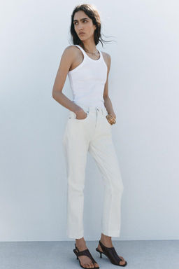 ZW COLLECTION HIGH-WAIST BOOTCUT CROPPED JEANS - Zara фото 25