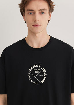 Mavi Jeans S?rt Bask?l? Siyah Tisort  фото 6