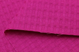 Вафельное полотно Крупная клетка цв.яркая фуксия, ш.1.5м, хлопок-100%, 200гр/м.кв - Купава фото 2