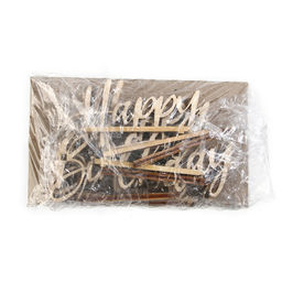 Цена за 5 шт. Топпер для торта Happy Birthday, деревянный, 92х60