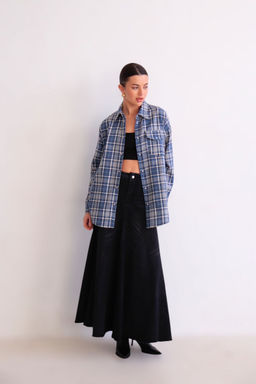 Martichelli Рубашка в клетку голубая на кнопках  фото 14