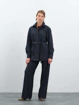 Темно-синие брюки из денима virele