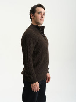 Джемпер мужской из пуха яка 2006 темно-коричневый