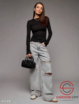 Трикотажный лонгслив с волнообразными краями - Bruno фото 13