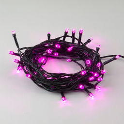 ULD-S0500-050/DGA PINK IP20 Гирлянда светодиодная, 5м. 50 светодиодов. Розовый свет. Провод зеленый. ТМ Uniel