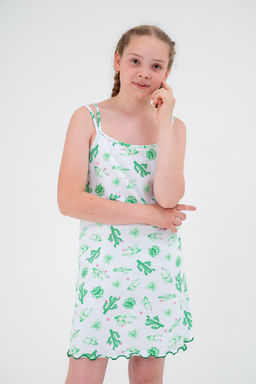 Ночная сорочка детская из кулирки Оливия кактус - Амадэль фото 2