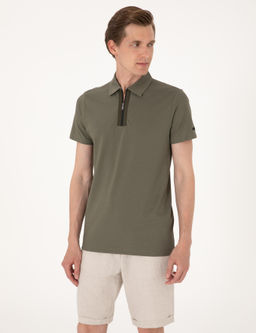 Haki Ultralight Kuma_ Slim Fit Polo Yaka Ti__rt