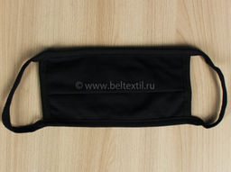 Маска гигиеническая (многоразовая) из трикотажного полотна 22*9,5см (упаковка по 5 шт.) цв. черный - Текс-дизайн фото 2