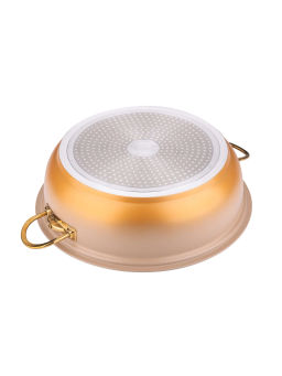 Кастрюля для мантоварки 30х10 с АПП, цвет: кремовый/золотой,арт. K30-CRM/GD-30.