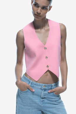PLAIN KNIT SHORT VEST - Zara фото 2