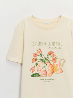 Футболка из хлопка с принтом ZR2605023411-9 / Zarina