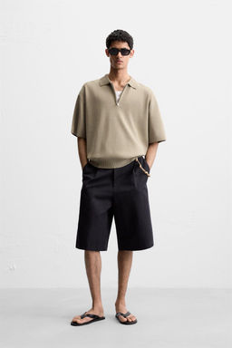 RELAXED FIT KNIT POLO SHIRT