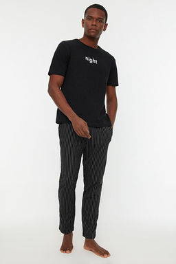 Siyah Bask_l_ Regular Fit _rme Pijama Tak_m_ THMAW21PT0393 - Trendyolmilla фото 2
