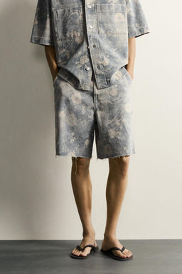 BERMUDA RELAXED FIT ESTAMPADO FLORAL LAVADO / 025 - Zara фото 2
