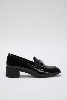 Trendyol Shoes Siyah Antik Toka Detayl? Kroko Blok Topuk Kad?n Topuklu Ayakkab? TAKSS25TO00037