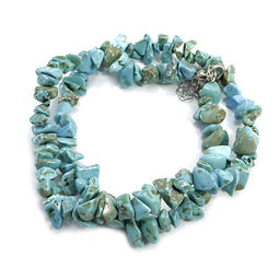 Бусы из камня Бирюза на благополучия честными способами 45см