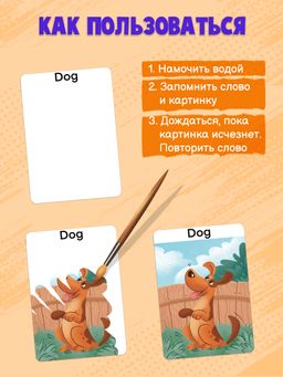 Обучающие карточки для детей Английский по волшебству арт. 56902/ 10 ПРИРОДА гидрохромная краска/ мелованный картон 300 г/м2 - Феникс+ фото 3