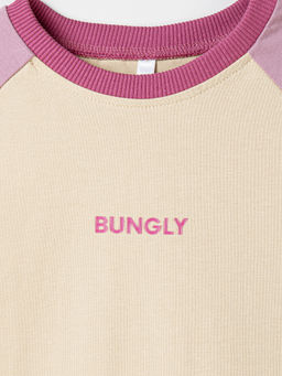 Футболка Колор блок "Крем-брюле/Орхидея"