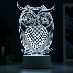 Светильник «Большой филин» LED белый от сети 9.5×13×22 см RISALUX