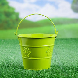 Цена за 2 шт. Кашпо «Ведёрко Леви», 10×10×10 см, зелёное