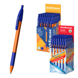 Цена за 50 шт. Ручка шариковая автоматическая ErichKrause R-301 Matic&Grip Orange 0.7, цвет чернил синий (в коробке по 50 шт.)