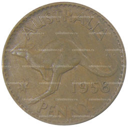 Монета 1 пенни 1958 года Австралия