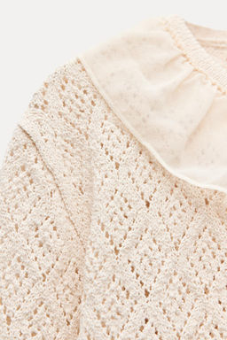 POINTELLE KNIT CARDIGAN WITH RUFFLES - Zara фото 5