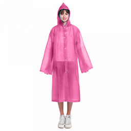 Дождевик-плащ 63х117см, на кнопках, EVA, цвета в ассортименте: голубой; фиолетовый, в п/эт пакете (Китай)