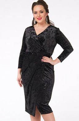 Гламурное платье из черного бархата