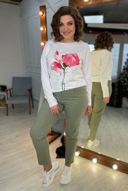 Свитшот Rumoda 2061/1 белый/коралл  фото 4