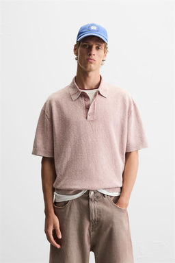 WASHED BOUCLE KNIT POLO SHIRT - Zara фото 2