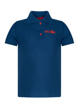 Футболка поло детская индиго  "Все ок "