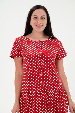 Платье женское из кулирки Кармелита горошек красный - Амадэль фото 9