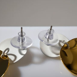 Серьги металл Азелия круги, трио, цвет белый в золоте - Queen fair фото 2