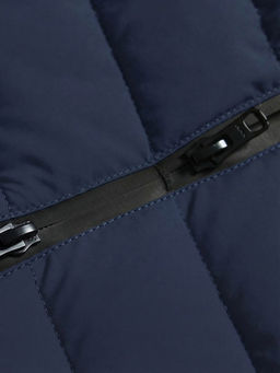 Куртка мужская гибридная стёганая с капюшоном с графеновой подкладкой синего цвета 9627_1S