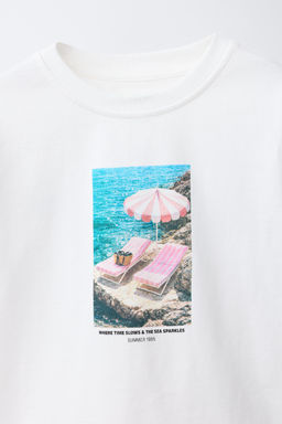 CAMISETA ESTAMPADO FOTOGRAF?A / Blanco - Zara фото 3