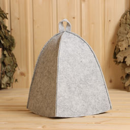 Шапка для бани Эконом, войлок, светло-серая