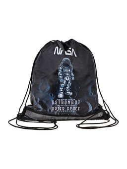 Мешок для обуви deVENTE на шнурке, с сеткой, принтом, размер 47×1×40 см, чёрный