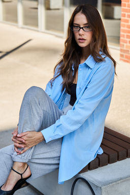 Рубашка оверсайз в полоску хлопковая