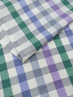 Холст полотенечный Средняя клетка цв.серый/зеленый, ш.0.5м, лен-30%, хлопок-70%, 140гр/м.кв